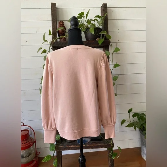 Nine West: Chic Blush Crewneck Sweater with Puff Shoulders - Picture 13 of 16